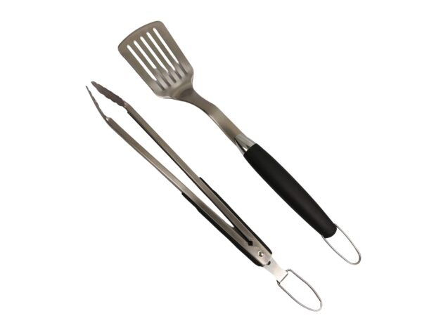 YJSH032 Stainless Steel 2 Pieces Anti-Stick BBQ Grill Tool Set With Plastic Handle
