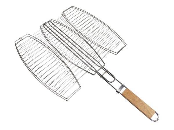 YSS-2640 Triple Fish Grill Basket for Outdoor Cooking