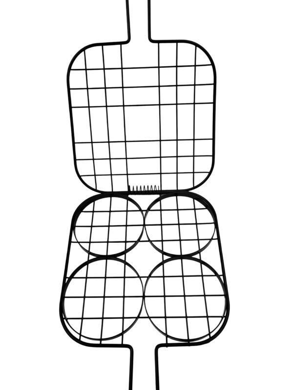 Non Stick Hamburger Grill Basket with Wood Handle,Hamburger Broiler Basket,Bueger Grilling Net for 4 Burgers at Once Camping