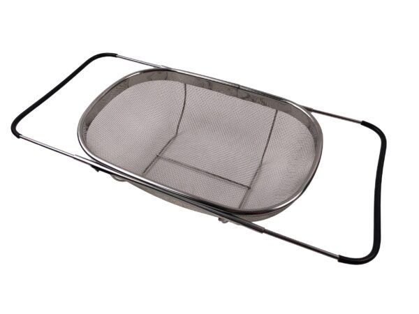 Stainless Steel Fine Mesh Expandable Fruit Vegetables Strainer Over the Sink Colander