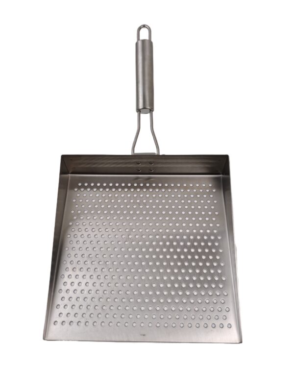 Barbecue pan with foldable handle Baking shovel with foldable handle Barbecue topper